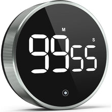 Load image into Gallery viewer, Digital Kitchen Timer, 3.8'' Large LED Display Countdown Countup Timer, Timer for Kids, Classroom Magnetic Timer, Adjustable Volume, Brightness, Easy for Cooking/Study/Office/Exercise (Ridged Knob)
