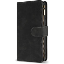 Load image into Gallery viewer, ZZXX for iPhone 14 Plus Case Wallet with [RFID Blocking] Card Slot Premium Soft PU Leather Zipper Flip Folio with Wrist Strap Kickstand Protective Cover for iPhone 14 Plus Wallet Case(Black-6.7 inch)
