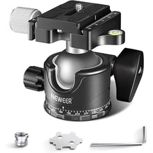 Load image into Gallery viewer, NEEWER Low Profile Camera Tripod Ball Head, 36mm Metal Panorama Ball Head Compatible with Arca 1/4” Quick Release Plate for Tripod Monopod Slider DSLR Camera Camcorder, Load Capacity: 33lb/15kg -GM36
