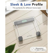 Load image into Gallery viewer, Scale for Body Weight Digital Bathroom Scale Accurate Weighing Machine for People, High Precision Bath Scale, Step On, Tempered Glass LCD Display Batteries and Tape Measure Included, 400lbs
