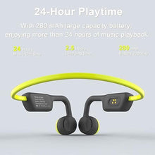 Load image into Gallery viewer, Open Ear Headphones, Bluetooth 5.2 Air Conduction Headphones with Microphone, 24 Hours Playtime, Sweat Resistant Wireless Sport Earphones for Running, Cycling, Driving (Grey &amp; Green)
