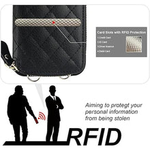 Load image into Gallery viewer, Bocasal Crossbody Wallet Case for iPhone 14 Pro Max, RFID Blocking PU Leather Zipper Handbag Purse Flip Cover, Kickstand Folio Case with Card Slots Holder Wrist Strap Lanyard 5G 6.7 Inch (Black)
