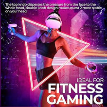 Load image into Gallery viewer, DESTEK QH1 Face No-Pressure Free Head Strap Compatible with Meta/Oculus Quest 2 Accessories - Includes Retractable Headphones, Workout Headstrap for Comfort Play
