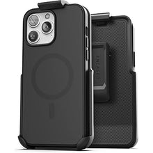 Load image into Gallery viewer, Encased MAG SlimShield Designed for iPhone 14 Pro Max Case with Belt Clip Holster - Compatible with MagSafe Accessories (Matte Black)
