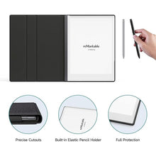 Load image into Gallery viewer, Ayotu Case for Remarkable 2 Paper Tablet 10.3&quot; 2020 Released, Fabric Folio Cover with Pen Pocket, Stable Stand Design, Black &amp; Light Cork (Exclusive Templates Provided)
