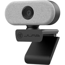 Load image into Gallery viewer, JLab Go Cam USB HD Webcam, White, 1080P/30 FPS, 2.1 Megapixels, Minimalist Portable Set-up, Omni-Directional Microphone, Compatible with PC, Mac and Chromebook
