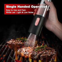 Load image into Gallery viewer, Battery Operated Salt and Pepper Grinder Set, Electric Salt Grinder with Storage Base, One Hand Automatic Operation, Stainless Steel Black 2 Pack
