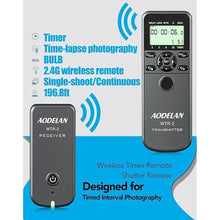 Load image into Gallery viewer, Wireless Timer Shutter Release Compatible with Canon Cameras, AODELAN Intervalometer Remote Control for Canon R6 R 60D 70D 80D 600D M6 T6i; Replaces Canon RS-60E3, Fujifilm RR-100 and Olympus RM-CB2
