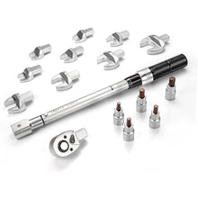 Load image into Gallery viewer, 14mm x 18mm Open End Interchangeable Torque Wrench Set, Chrome Vanadium Steel, 1/2 Inch Ratchet Head, 16 Pieces
