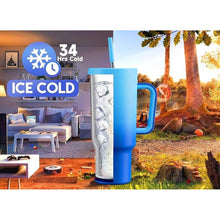Load image into Gallery viewer, Meoky 40oz Tumbler with Handle, Leak-proof Lid and Straw, Insulated Coffee Mug Stainless Steel Travel Mug, Keeps Cold for 34 Hours or Hot for 10 Hours (Sky)

