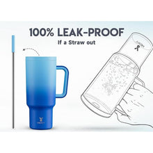 Load image into Gallery viewer, Meoky 40oz Tumbler with Handle, Leak-proof Lid and Straw, Insulated Coffee Mug Stainless Steel Travel Mug, Keeps Cold for 34 Hours or Hot for 10 Hours (Sky)
