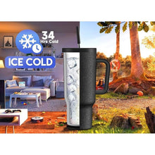 Load image into Gallery viewer, Meoky 40oz Tumbler with Handle, Leak-proof Lid and Straw, Insulated Coffee Mug Stainless Steel Travel Mug, Keeps Cold for 34 Hours or Hot for 10 Hours (Night)
