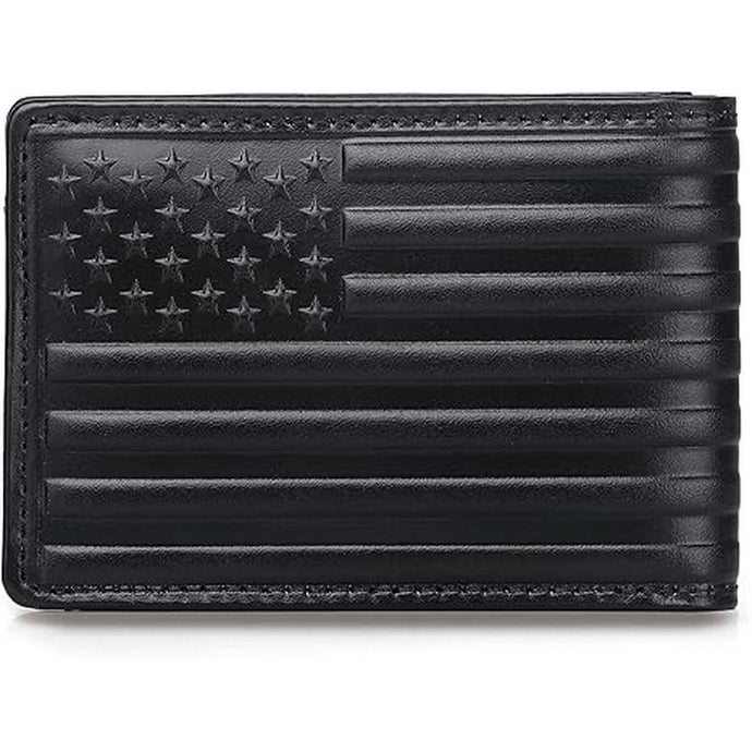 Full Grain Leather Wallets for Men,Bifold Wallets for Men,Mens Leather Wallets with 12 Slots,RFID Blocking Wallets for Men,Gifts for Men(USA Flag,Black)