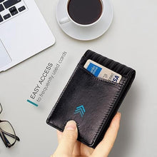 Load image into Gallery viewer, Full Grain Leather Wallets for Men,Bifold Wallets for Men,Mens Leather Wallets with 12 Slots,RFID Blocking Wallets for Men,Gifts for Men(USA Flag,Black)
