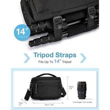 Load image into Gallery viewer, BAGSMART Small Camera Bag for Photographers, Compact Camera Shoulder Bags for DSLR/SLR/Mirrorless Cameras, Waterproof Crossbody Camera Case with Tripod Holder, Black
