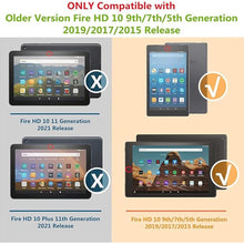 Load image into Gallery viewer, DTangLsm Compatible for Amazon Fire HD 10 Tablet 9th /7th /5th Generation 2019 2017 2015 Release Slim Leather Kindle Fire 10 Case Folding Smart Cover Shell with Auto Wake/Sleep Pencil Holder,Moonlight
