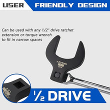Load image into Gallery viewer, 14-Piece Jumbo Crowfoot Wrench Set,1/2&quot; Drive Metric Crowfoot Wrenches 27 to 50mm Chrome Vanadium Steel Crows Foot Wrench Set
