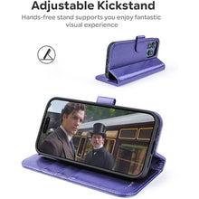 Load image into Gallery viewer, OCASE Compatible with iPhone 14 Pro Wallet Case, PU Leather Flip Case with Card Holders RFID Blocking Stand [Shockproof TPU Inner Shell] Phone Cover 6.1 Inch 2022?Purple?
