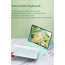Load image into Gallery viewer, Keyboard Case Mouse for iPad Air 13 inch 2024 M2,iPad Pro 12.9 inch (6th/5th/4th/3rd) Generation Color Keyboard Case Mouse Cute Removable Keyboard Cover,DarkGreen
