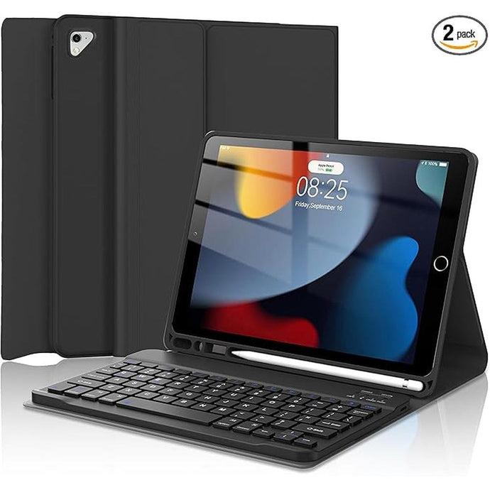 D DINGRICH iPad Case 10.2 inch with Keyboard, Slim Folio Smart Case for iPad 9th/8th/7th Generation - Built-in Pencil Holder - Rechargeable Bluetooth Keyboard for iPad Air 3rd Gen/iPad Pro 10.5