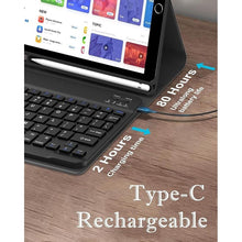 Load image into Gallery viewer, D DINGRICH iPad Case 10.2 inch with Keyboard, Slim Folio Smart Case for iPad 9th/8th/7th Generation - Built-in Pencil Holder - Rechargeable Bluetooth Keyboard for iPad Air 3rd Gen/iPad Pro 10.5&quot;
