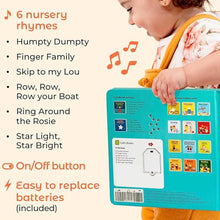 Load image into Gallery viewer, Cali's Books Humpty Dumpty Book for Children with 6 Favorite Nursery Rhymes: Finger Family, Row Row Row Your Boat, and More! Musical Book for Toddlers 1-3
