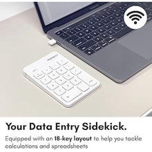 Load image into Gallery viewer, Macally USB C Wireless Number Pad | Numeric Keypad for Mac Macbok iMac | Wireless 10 Key for Laptop PC Computer Notebook Surface Chrome (2.4G USB) Perfect for Data Entry Numpad Number Keyboard
