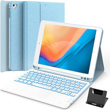 Load image into Gallery viewer, GreenLaw Keyboard case for iPad 9.7 inch, iPad 6th Gen (2018), iPad 5th Gen (2017), iPad Air 2 (2014), 7 Color Backlit, Support 2 BT Devices, Touchpad Keyboard iPad Pro 9.7, Blue
