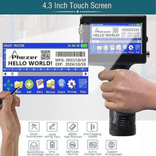 Load image into Gallery viewer, P15 Handheld Inkjet Printer for Flat Surface 0.5 Inch Nozzle for QRCode Barcode Production Date Time Logo Batch Number Print On Glass Bag Carton Box Wood Cloth Plastic Cable (25 Languages)
