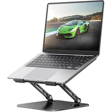 Load image into Gallery viewer, Adjustable Laptop Stand for Desk, Aluminum Portable Laptop Stand, Lightweight 500g, Foldable Ergonomic Computer Notebook stand Holder for 11-16&quot; MacBook Air Pro, Dell XPS,HP Computer Notebook, Black
