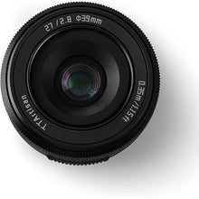 Load image into Gallery viewer, TTArtisan AF 27mm F2.8 XF Auto Focus APS-C Camera Lens Compatible with Fuji X-Mount Cameras XS10 X-A5 X-A7 X-M1 X-M2 X-E4 X-T1 X-T10 X-T2 X-T20 X-T3 X-T4 X-T100 X-T200 X-T30 X-Pro1 (Black)

