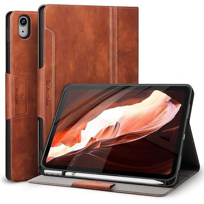 Antbox Case for iPad 10th Generation 10.9'' 2022 with Built-in Pencil Holder Auto Sleep/Wake Function PU Leather Smart Cover for iPad 10th Generation(10.9'') (Brown)