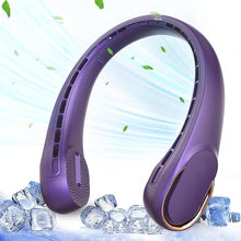 Load image into Gallery viewer, Portable Neck Fan, Neck Fans for Men, 4000 mAh Rechargeable Personal Fan,360° Hands Free Bladeless Fan, 3 Speeds Adjustable, Faster Cooling, Super Quiet, Suitable for Home, Office, Sports

