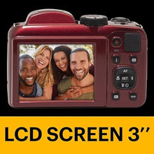 Load image into Gallery viewer, KODAK PIXPRO AZ255-RD 16MP Digital Camera 25X Optical Zoom 24mm Wide Angle Lens Optical Image Stabilization 1080P Full HD Video 3&quot; LCD Vlogging Camera (Red)
