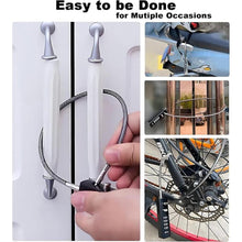 Load image into Gallery viewer, Cable Locks with Combination, 23-3/5 Inch Length Steel Cable Rope 4-Digit Combination Lock with Resettable Code for Bikes, Lockers, File Cabinets, Wardrobes, Small Fences (Black)
