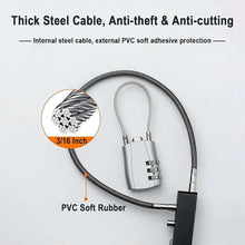 Load image into Gallery viewer, Cable Locks with Combination, 23-3/5 Inch Length Steel Cable Rope 4-Digit Combination Lock with Resettable Code for Bikes, Lockers, File Cabinets, Wardrobes, Small Fences (Black)
