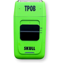 Load image into Gallery viewer, TPOB Skull Foil Shavers with Krunch Blades - Compact Design That can fit in Your Pocket with a Turbo Charged Motor, Perfect for Both Professional and at-Home use (Slime)
