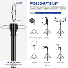 Load image into Gallery viewer, NEEWER 9.8ft/3m Air Cushioned Light Stand, Heavy Duty Metal Photography Tripod Stand with 1/4" to 3/8" Reversible Spigot, 3 Way Mounting Interface &amp; Metal Locking Knobs, Max Load 5.5lb/2.5kg
