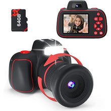 Load image into Gallery viewer, Upgarded Kids Camera, 4K Digital Camera for Kids with Shutter AF, Rotable Zoom Lens, Video Camera Toy for 8-12 Years Old Boys Girls, Best Christmas Birthday Gifts, with 64G SD Card
