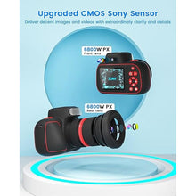 Load image into Gallery viewer, Upgarded Kids Camera, 4K Digital Camera for Kids with Shutter AF, Rotable Zoom Lens, Video Camera Toy for 8-12 Years Old Boys Girls, Best Christmas Birthday Gifts, with 64G SD Card
