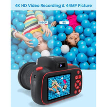 Load image into Gallery viewer, Upgarded Kids Camera, 4K Digital Camera for Kids with Shutter AF, Rotable Zoom Lens, Video Camera Toy for 8-12 Years Old Boys Girls, Best Christmas Birthday Gifts, with 64G SD Card
