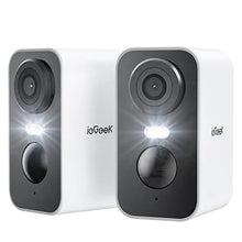 Load image into Gallery viewer, ieGeek Security Cameras Wireless Outdoor 2-Pack, 2K WiFi Surveillance Camera for Home Security, Battery Powered Security Cameras with Siren &amp; Spotlight, AI Detection, App for Phone, IP65 Waterproof
