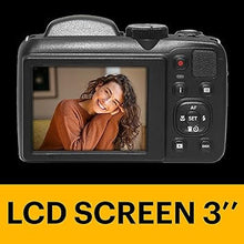 Load image into Gallery viewer, KODAK PIXPRO AZ255-BK 16MP Digital Camera 25X Optical Zoom 24mm Wide Angle Lens Optical Image Stabilization 1080P Full HD Video 3&quot; LCD Vlogging Camera (Black)
