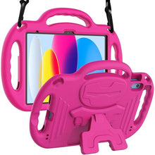 Load image into Gallery viewer, LTROP Compatible for iPad 10th Generation(10.9 Inch) 2022, Case for iPad Gen 10 10.9 Inch with Shoulder Strap, Shockproof Durable Handle Kickstand Bumper Case for iPad 10th Generation, Hot Pink
