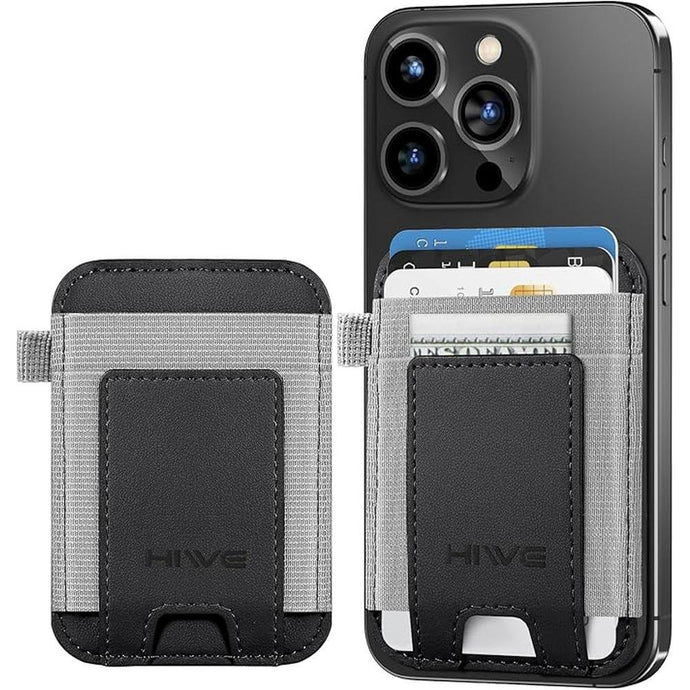 New-Upgrade Magnetic Card Wallet Holder for Apple Magsafe, Magnetic Magsafe Leather Wallet for iPhone 16/15/14/13 Magsafe, Mag-Safe Wallet for iPhone 16/15/14/13/12 Series, Fits 7 Cards, Black