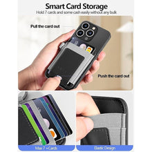 Load image into Gallery viewer, New-Upgrade Magnetic Card Wallet Holder for Apple Magsafe, Magnetic Magsafe Leather Wallet for iPhone 16/15/14/13 Magsafe, Mag-Safe Wallet for iPhone 16/15/14/13/12 Series, Fits 7 Cards, Black

