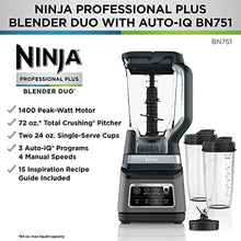 Load image into Gallery viewer, Ninja BN751 Professional Plus DUO Blender, 1400 Peak Watts, 3 Auto-IQ Programs for Smoothies, Frozen Drinks &amp; Nutrient Extractions, 72-oz. Total Crushing Pitcher &amp; (2) 24 oz. To-Go Cups, Black
