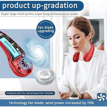 Load image into Gallery viewer, Portable Neck Fan, Bladeless Neck Fan, USB Rechargeable Personal Fan, 4000 mAh Battery Operated Fan, 3 Speeds Adjustable,Faster Cooling, Ultra Quiet, Suitable for Home, Office, Sports
