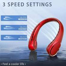 Load image into Gallery viewer, Portable Neck Fan, Bladeless Neck Fan, USB Rechargeable Personal Fan, 4000 mAh Battery Operated Fan, 3 Speeds Adjustable,Faster Cooling, Ultra Quiet, Suitable for Home, Office, Sports
