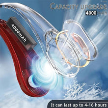 Load image into Gallery viewer, Portable Neck Fan, Bladeless Neck Fan, USB Rechargeable Personal Fan, 4000 mAh Battery Operated Fan, 3 Speeds Adjustable,Faster Cooling, Ultra Quiet, Suitable for Home, Office, Sports
